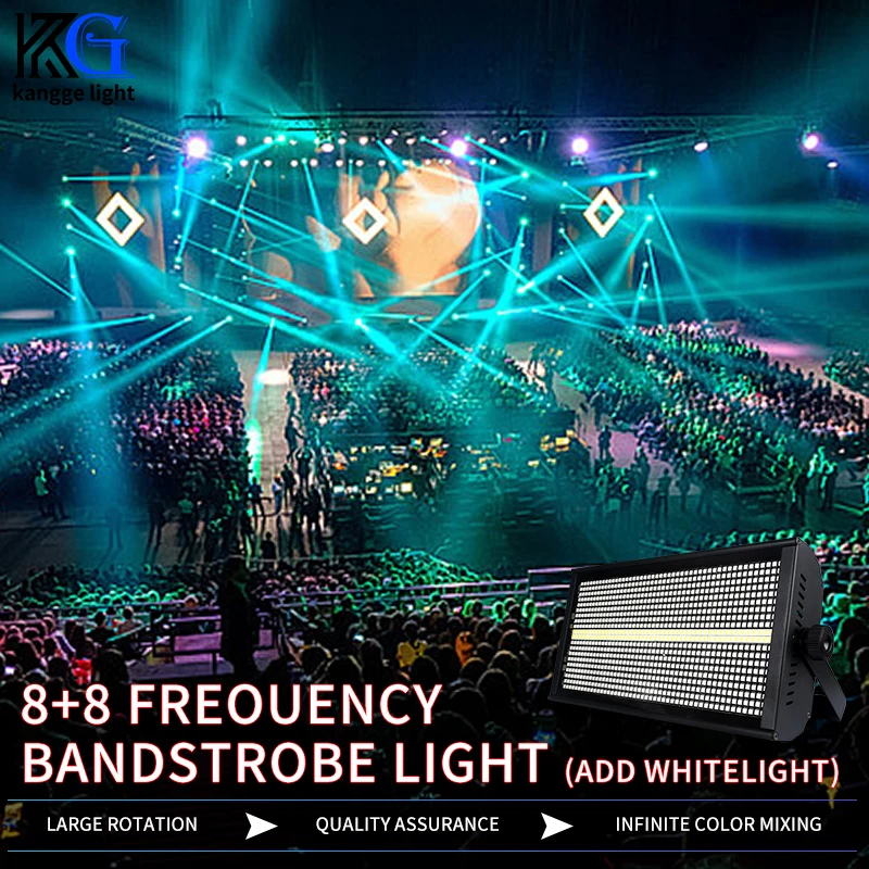 Led 8+8 Segment Strobe Light Horse Running Flash Light Disco Flash Stage Light Party Bright 280W DMX Strobe Lights for DJ Bar