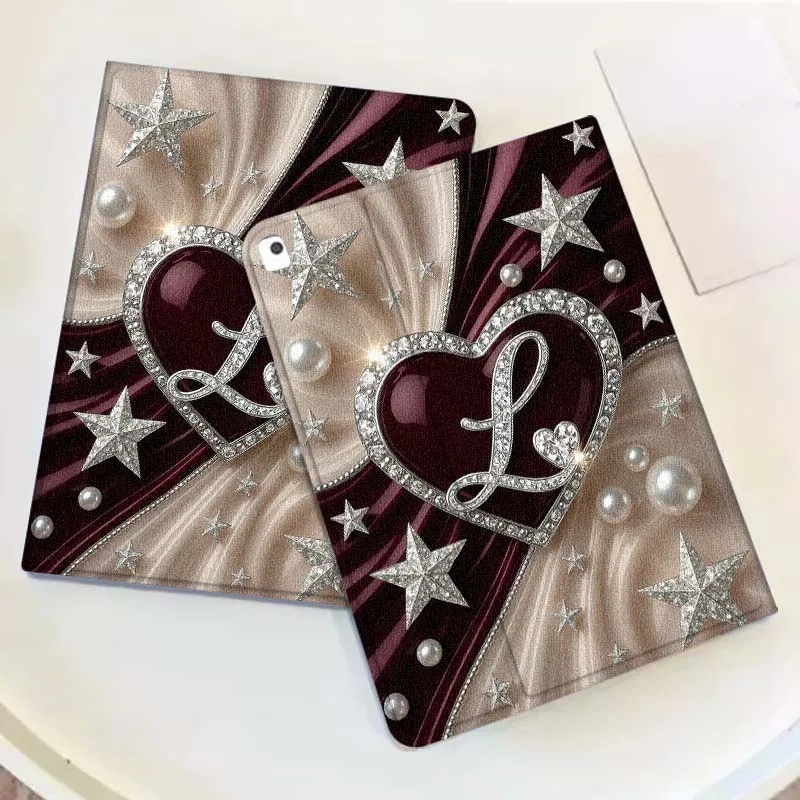 Heart Diamond Cover For iPad Pro Mini Air 1 2 3 4 5 6 7 10 11 th 8 9 gen 11 M4 M5 Foldable Tablet Case