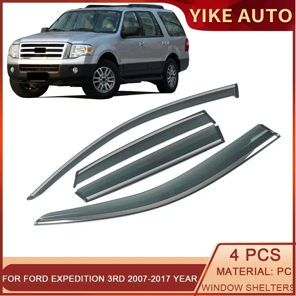 

Для FORD Expedition 3rd 2007-2017 окна автомобиля козырек от солнца и дождя козырьки щит укрытие защитная крышка отделка рамка наклейка аксессуары