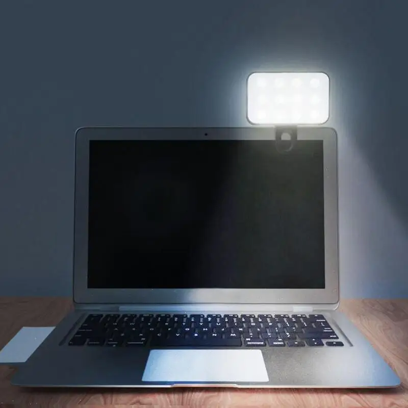 ضوء سيلفي صغير محمول LED ملء الضوء لأجهزة الكمبيوتر المحمول مؤتمر الفيديو الهاتف المحمول مدونة فيديو البث المباشر ملء مصباح التصوير الفوتوغرافي