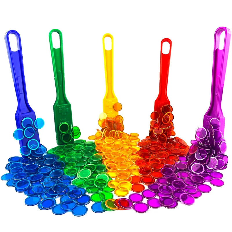 Montessori Magnetic Wands and Bingo Chips Games Color Counting and Sorting Learning Teaching Aids Educational Toys for Children