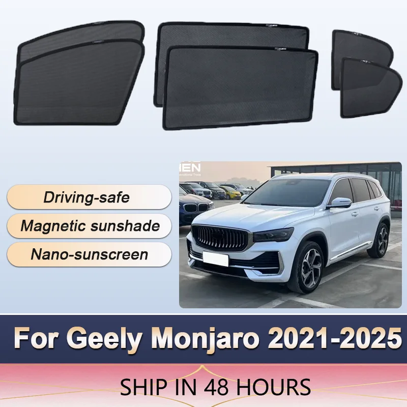 Window Visor for Geely Monjaro Xingyue L KX11 2021 Rain Guard Side Vent Deflector Weathershield Tape-On Outside Mount Sunshade