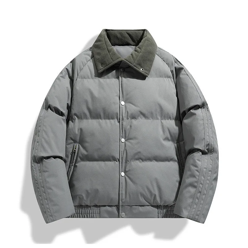 

Мужские зимние утолщенные куртки на хлопковой подкладке, куртки с лацканами и мужские пуховые пальто для мужчин и женщин, модное теплое пальто