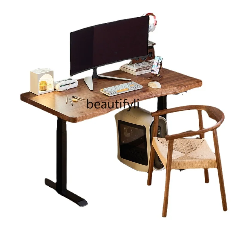 

Electric Lifting Desk Solid Wood Desk Computer Desk Adjustable Workbench Study Table