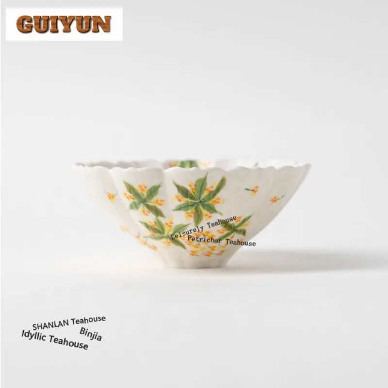 

90 мл ручная роспись чайная чашка с османтусом, винтажная чайная чаша, чайная пара, чашка с ароматом для дегустации чая, чашки Chazhan Master, кафе, украшения, ремесло