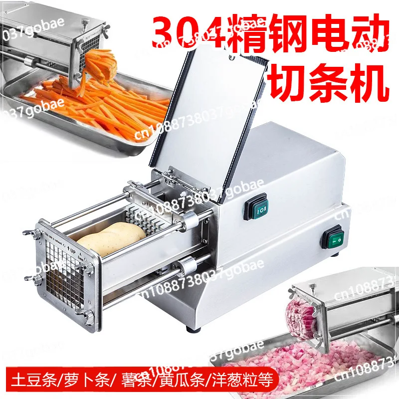

Electric potato slicing machine Commercial automatic potato chip machine Long strip pushing machine