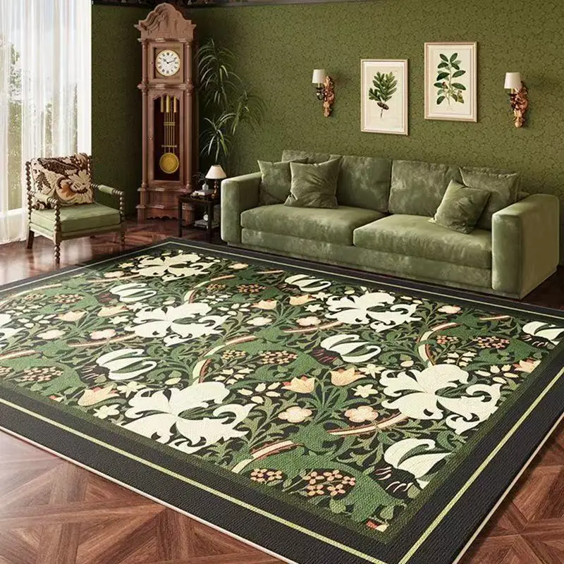 European Style Retro Living Room Non-slip Carpet Luxurious High-end Bedroom Decoration Rug Big Size Easy Cleaning Sofa Table Mat