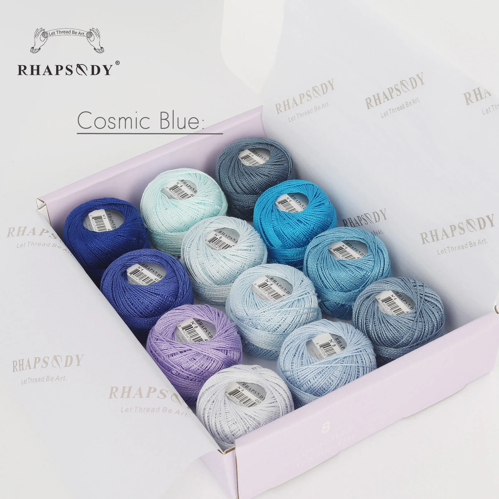 Rhapsody-Größe # 8 Perlen-Baumwoll-Häkelfaden-Stickerei, doppelt merzerisierte lange Stapel, ägyptische Baumwolle, NEUE FARBEN, 12 Bälle pro Box – Detail 26