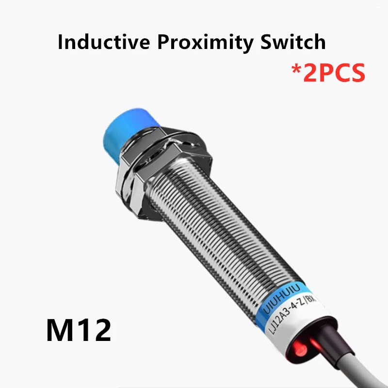 

2Pcs M12 Proximity Switch Three-wire 24V Metal Induction NPN Normally Open PNP Normally Closed 2-wire Inductive Sensor Embedded