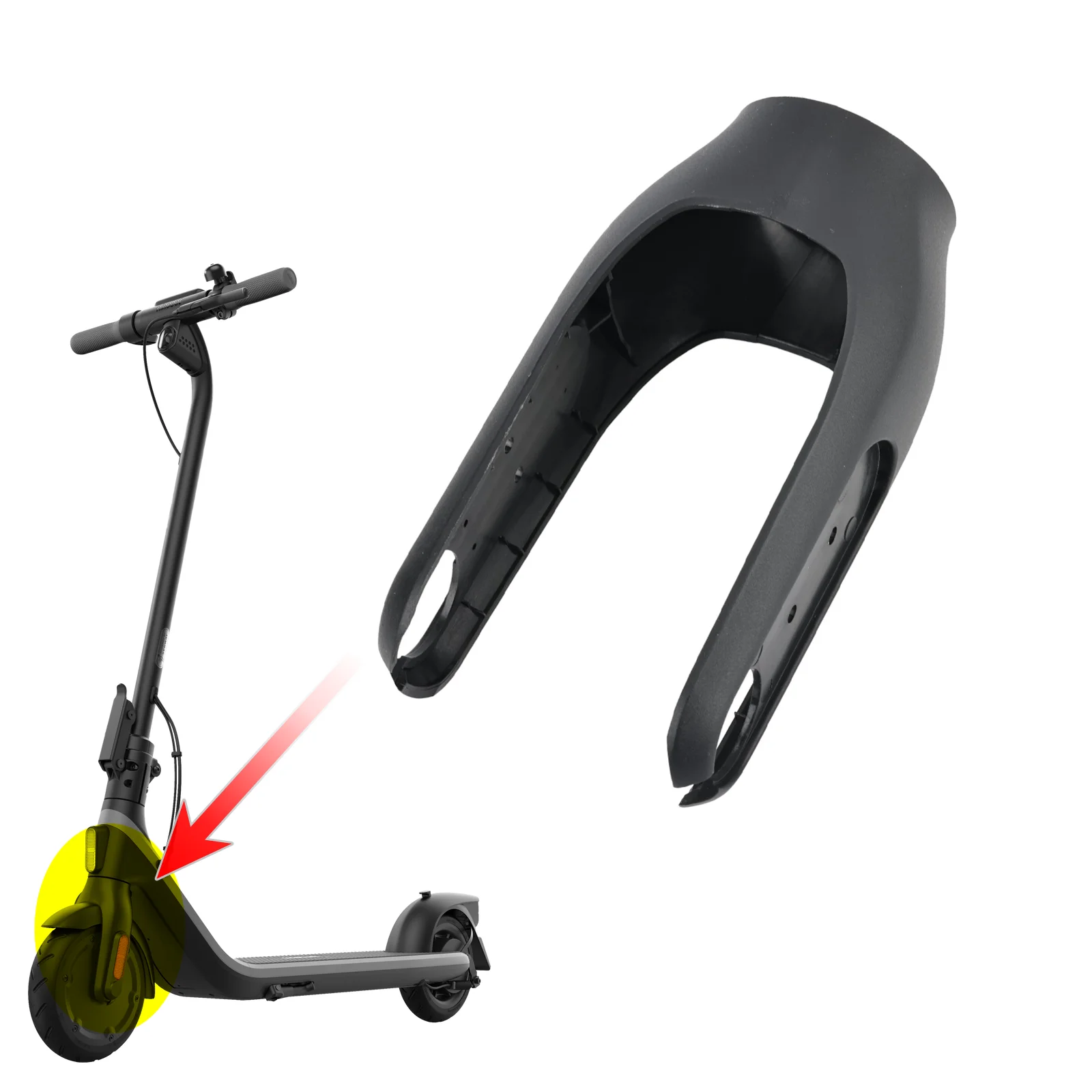 Original Front Fork Cover for Segway Ninebot KickScooter E2 Electric Scooter Plastic Case Replacement Parts Accessories