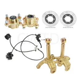 DIY ATV 골프 카트 고 카트 버기, 풋 브레이크 캘리퍼스, 4 스터드 프론트 휠 림 허브, 스티어링 스핀들 너클, 63mm