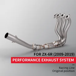 high quality full exhaust system Stainless steel front link pipe header for zx6r 636 ninja zx6r 2009-2019 fits 51MM muffler