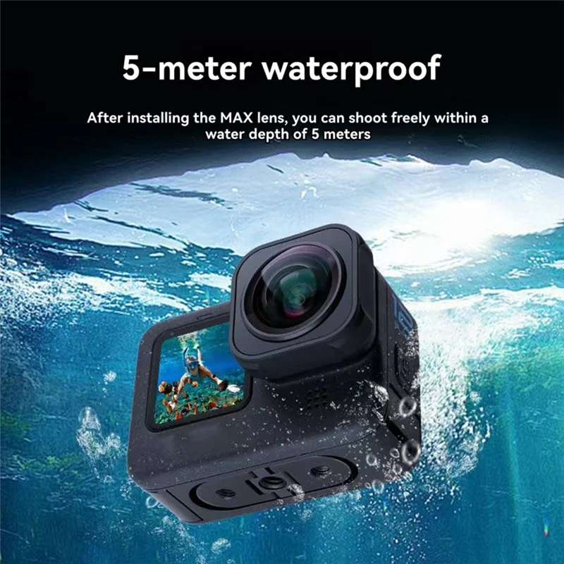 Max Lens Mod Wide Angle Waterproof Lens 155° Wide View For Gopro Hero 12 11 10 9 Cameras Including Anti Shake Support 5M - Image 3