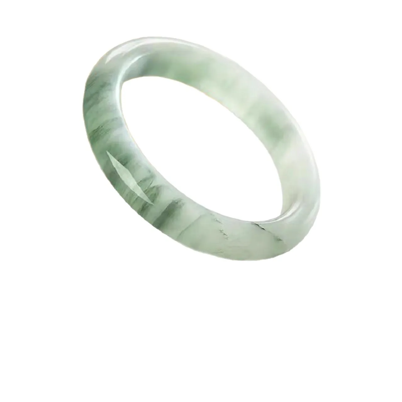 جودة عالية حار بيع تيان شان كوي جين سي اليشم الطبيعي النقي العائمة زهرة سوار مسطح نمط المرأة الكلاسيكية المألوف #5