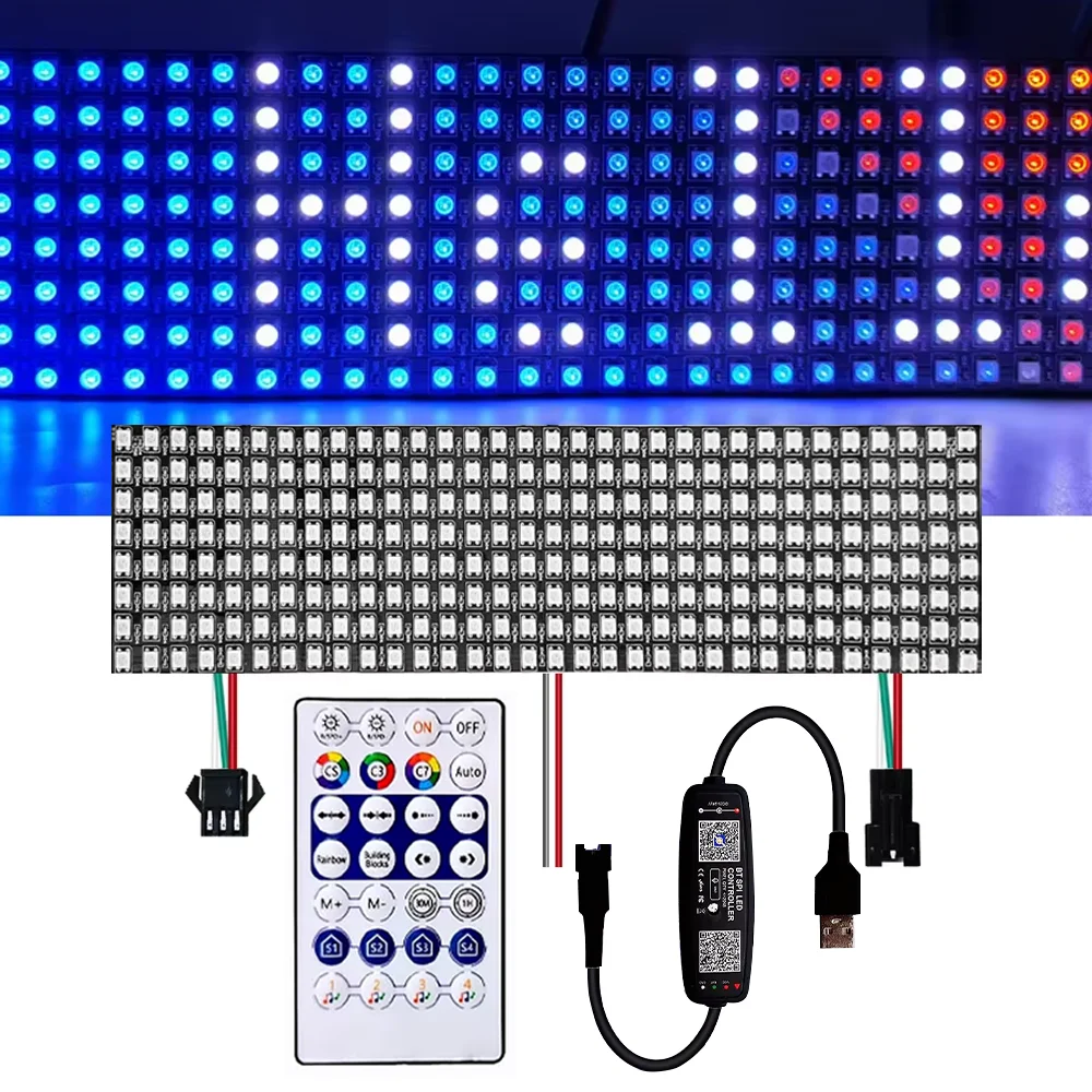 WS2812B RGB Pixel Matrix Screen DC5V 28-key Bluetooth Controller Suite ECO Independently Addressable Digital Flexible Programmab