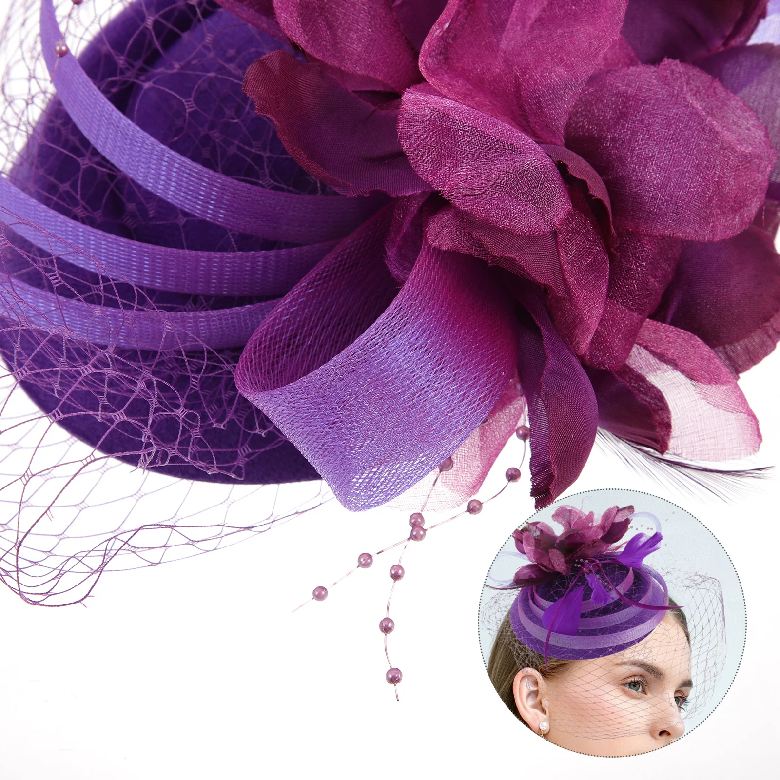 

Elegant Retro Fascinator Headband Lightweight Bridal Hair Accessory for Weddings Tea Parties Banquets Fascinators for Women