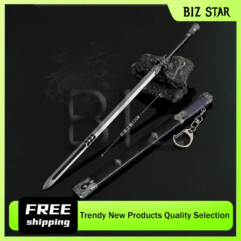 22cm/8.66in Where Winds Meet Game Peripheral Weapon Models Silent Swords Metal Sheathed Crafts Toys Desktop Display Gift for Boy