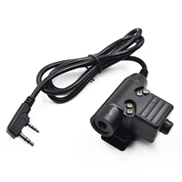 A92Z U94 7.0mm PTT Cable Plug Headset Adapter 2PIN for Baofeng UV-5R UV-S9 Plus UV-82 AR-152 Walkie Talkie Two Way Radio