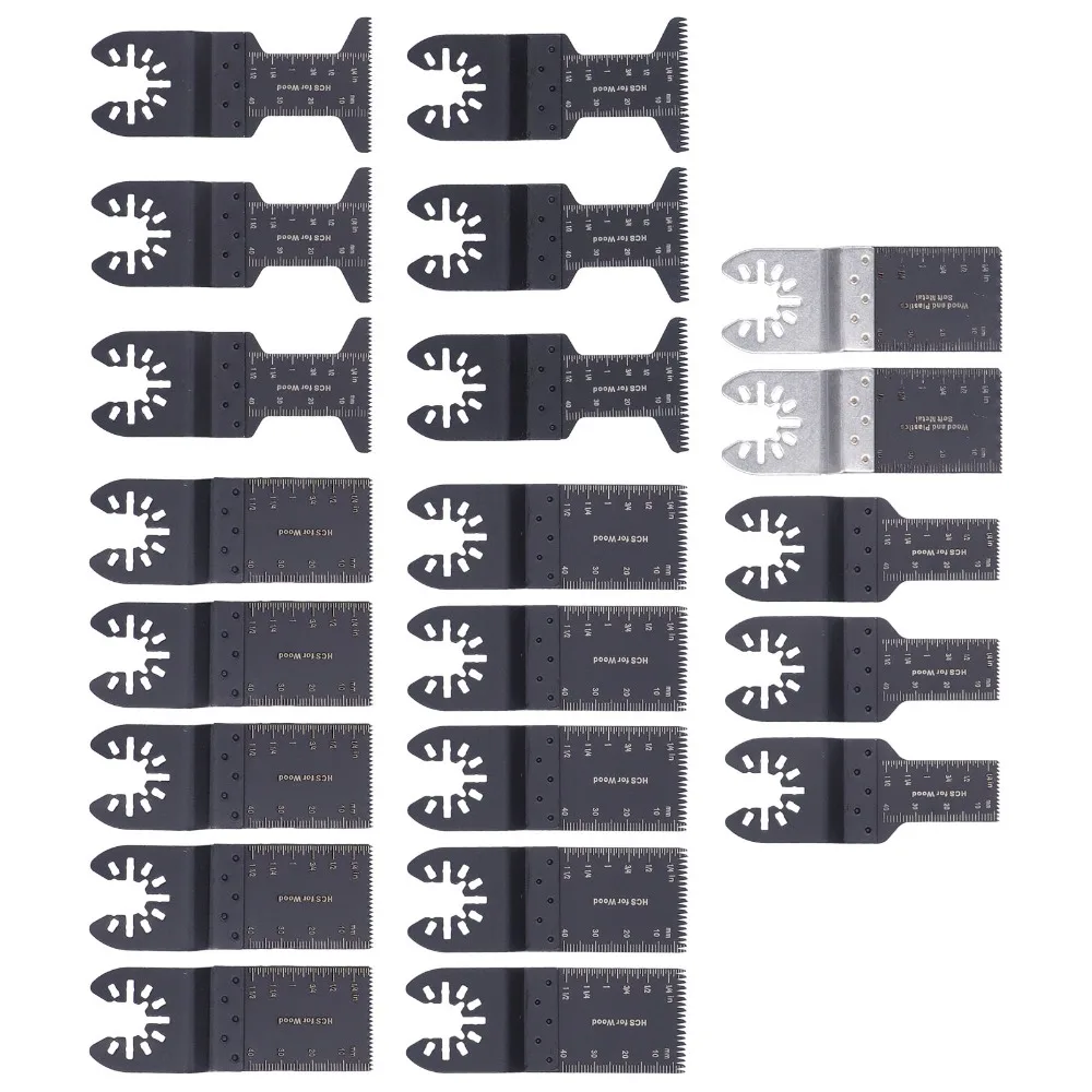 21pcs Steel Material Oscillating Saw Blades Quick Release Design Straight Cut Multi Tool Saw Blades Polishing Function