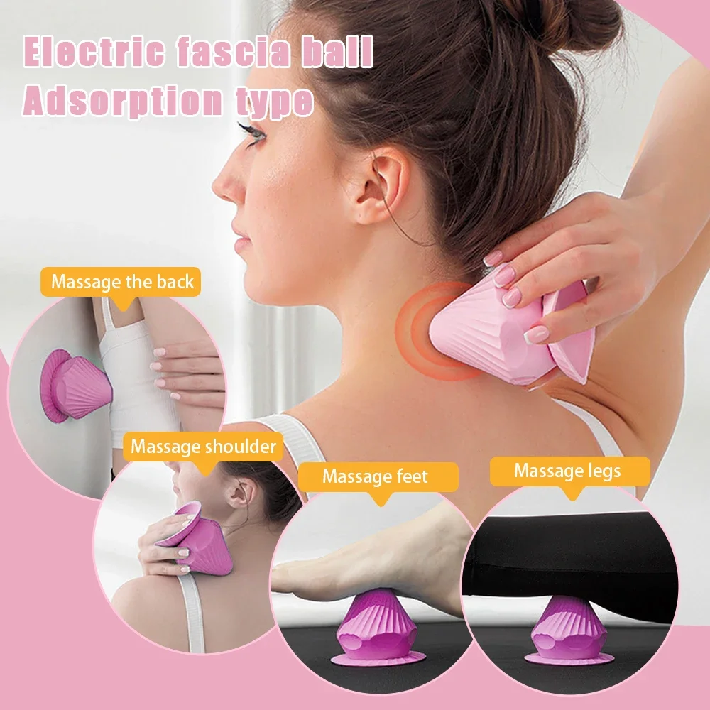 

Deep Acupoint Massage Tools USB Massage Ball with Suction Cup Manual Back Neck and Waist Region Relaxing Vibration Massage Ball