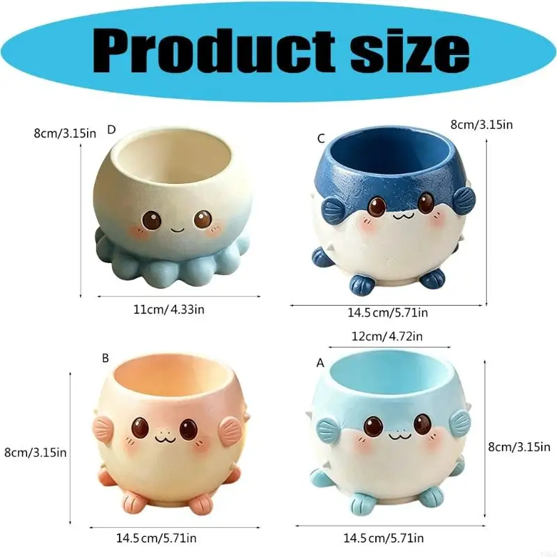 Adorable Delightful Cartoon Succulents Planter Container Pet Resin Flower Pot For Office Desk Home Decoration Y5GB