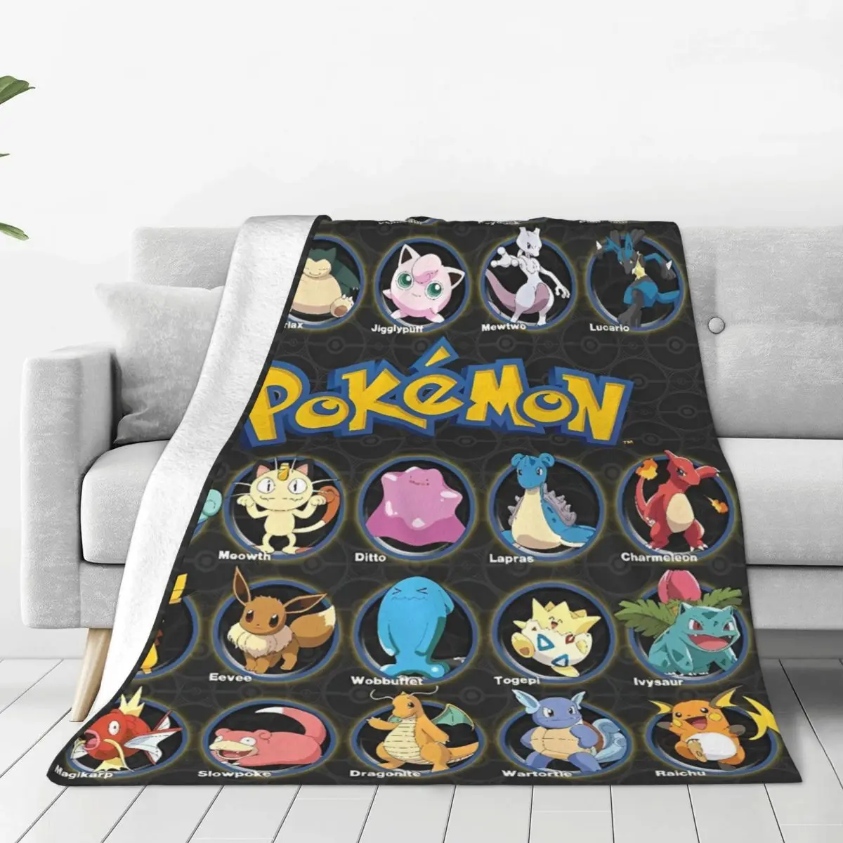 

Cartoon Pokemoned Characters Blanket Cover Flannel Throw Blanket Summer Air Conditioning Personalised Soft Warm Bedspreads