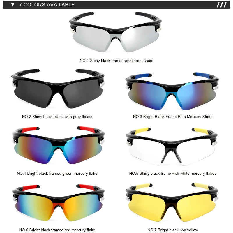 Multicolor Ciclismo Óculos para Homens e Mulheres, Outdoor Sport Riding, Windproof Eyewear, MTB Óculos de sol, Road Bicycle Sunglasses, Novo, UV400