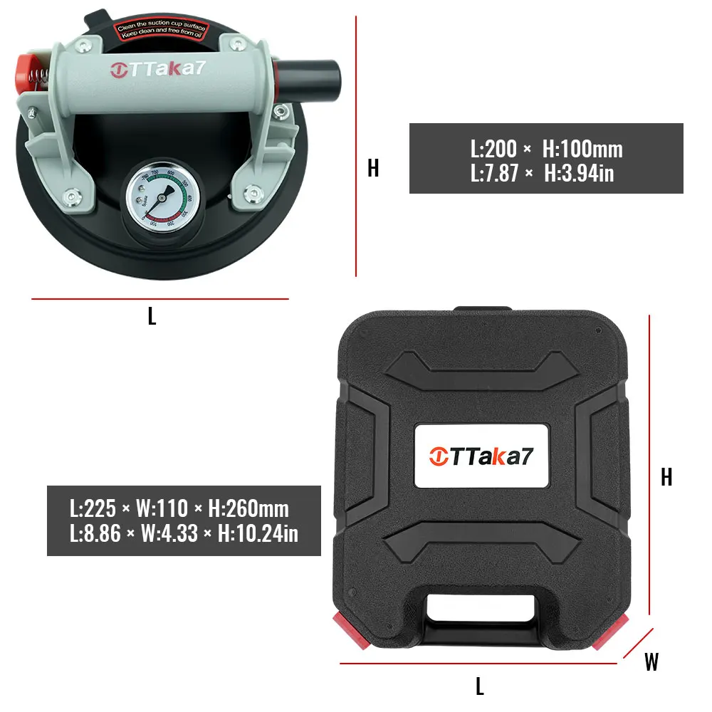 Upgrade Vacuum Suction Cup 8 Inch 250kg Carrying Capacity Heavy Strong Suction Puller for Tile Glass Floor Lifting Tools