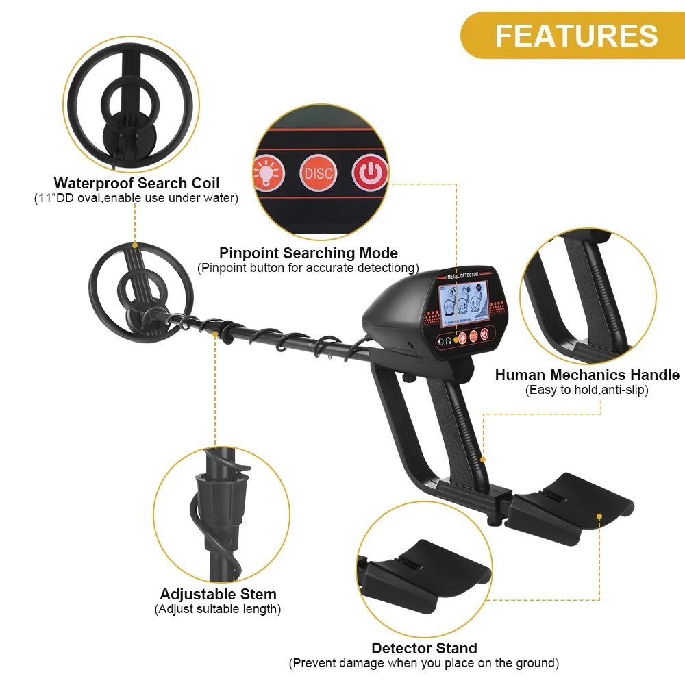New MD4070 Treasure Hunter Detecting PinPointer Metal Detector Underground Depth Scanner High Precision Gold Detector Waterproof