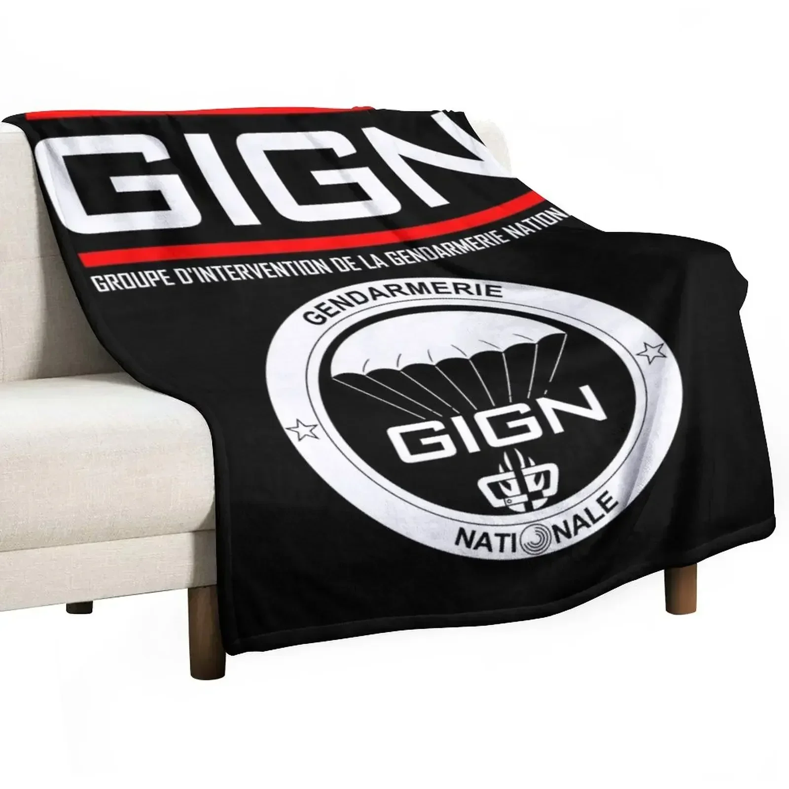 

GIGN National Gendarmerie Intervention Group Throw Blanket Plaid Luxury Blankets