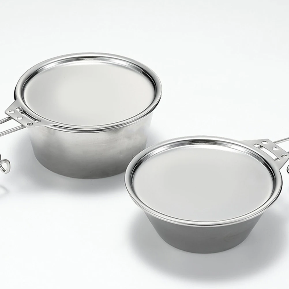 

Stainless Steel Camping Bowl Lid Cup Cover Round Spill Proof Tea Drink Lid for Outdoor Picnic Food Preservation Reusable Bowl