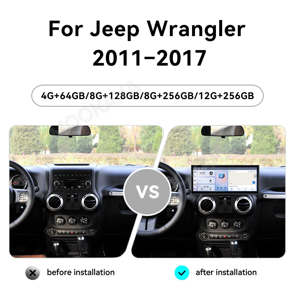 15.8'' Android 15 Radio For Jeep Wrangler 2011~2017 Qualcomm Carplay Multimedia Player Navigation Car Stereo Receiver Head Unit