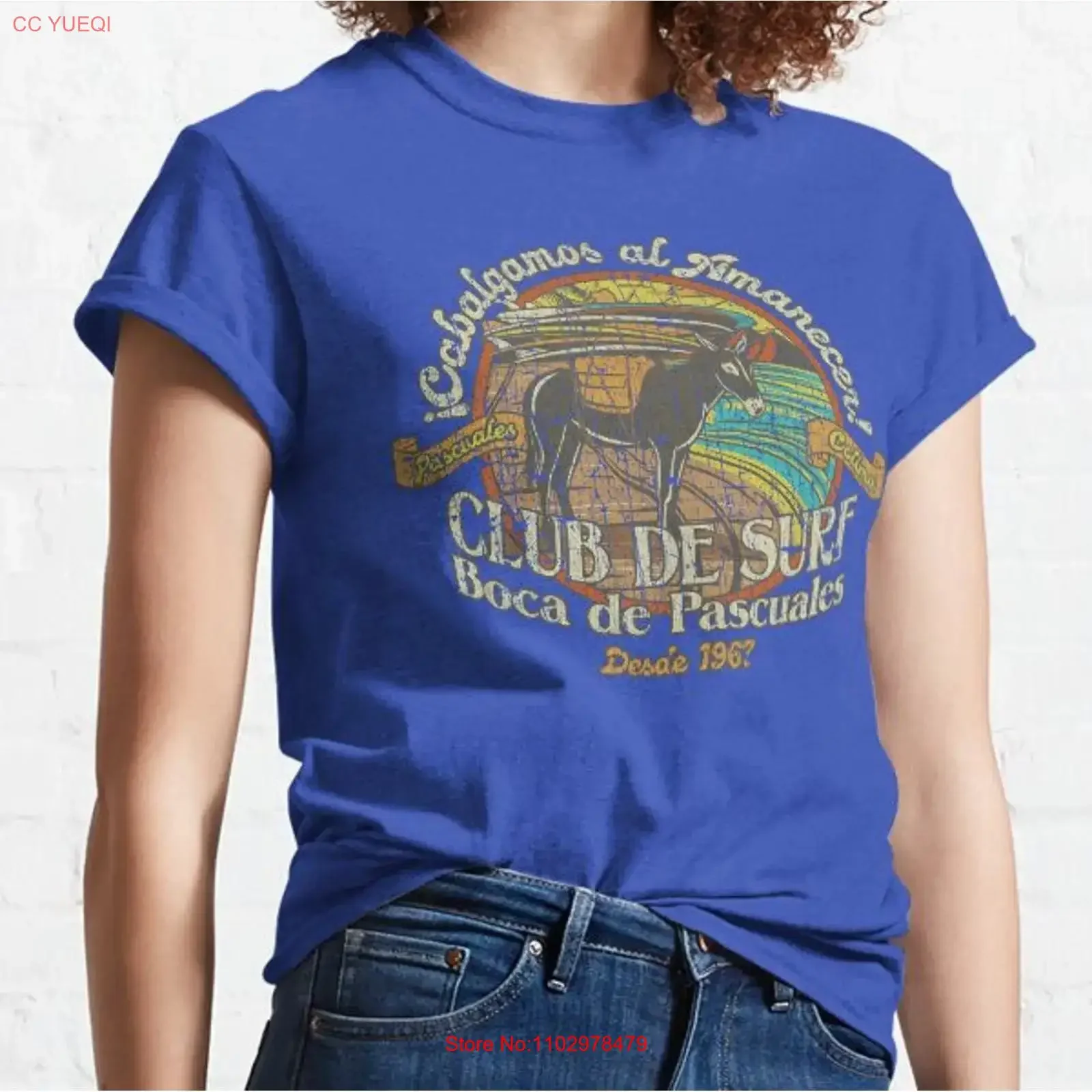 Camiseta clásica Club de Surf Boca Pascuales 1967, ropa de diseñador con estilo vintage lavado, top transpirable para uso diario
