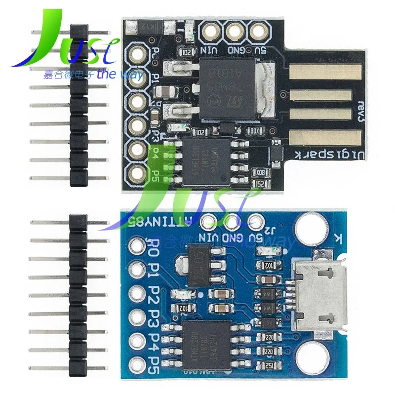 Digispark Kickstarter, placa de desarrollo, módulo ATTINY85, azul y negro, para Arduino IIC I2C USB