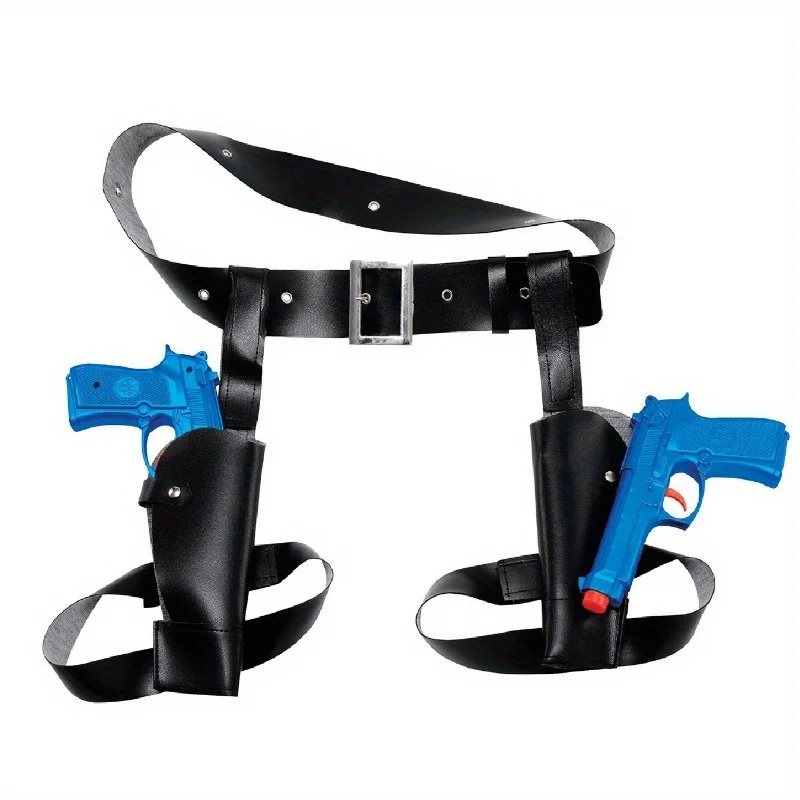 Custodia per pistola della polizia Laura Cintura da cowboy occidentale Guanti in pelle Accessori per oggetti di scena cosplay