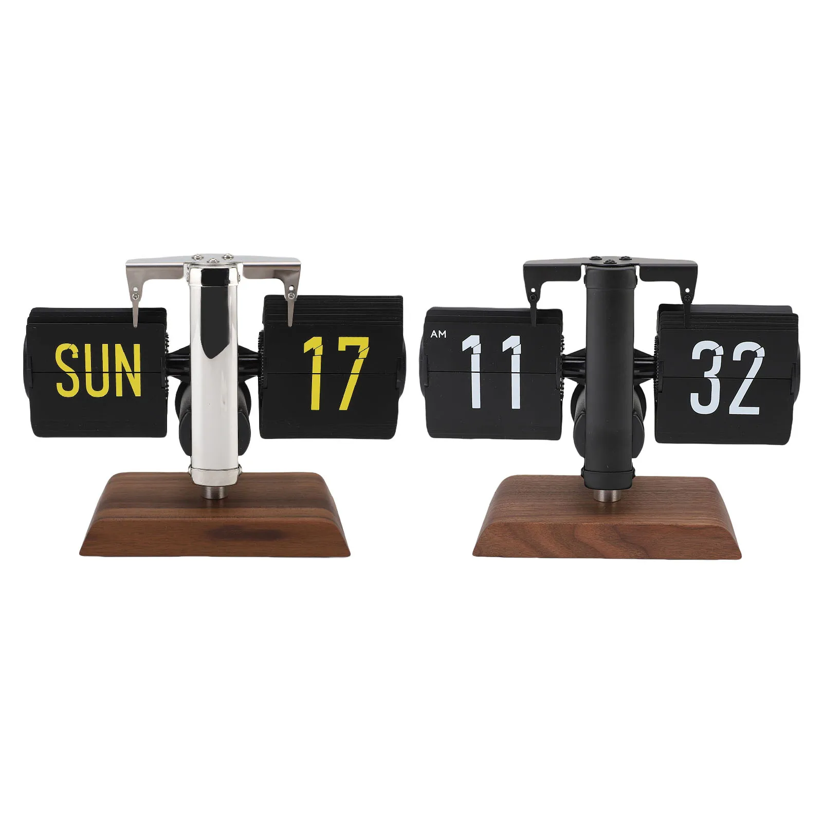 

Auto Flip Desk Clock Digital Flip Page Clock Automatic Turning Battery Operated Mechanical Clock Retro Minimalist Style