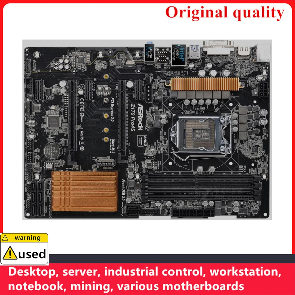 

Used For ASROCK Z170 Pro4S Motherboards LGA 1151 DDR4 64GB ATX Intel Z170 Overclocking Desktop Mainboard M.2 NVME SATA III