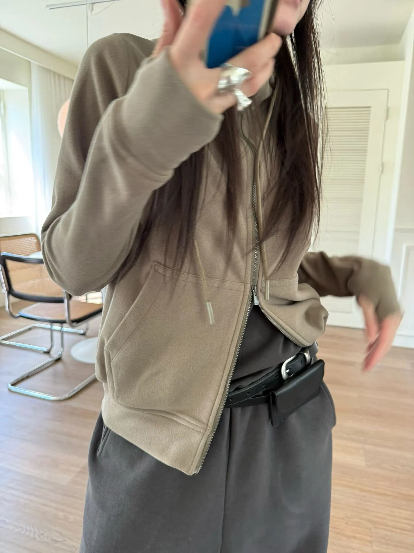 

Модная разноцветная толстовка BAADA TUG Home из хлопка с капюшоном на молнии, универсальная, высокоэластичная, для повседневной носки