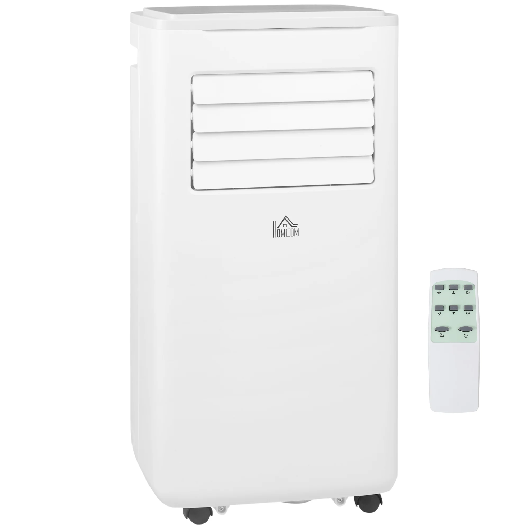 HOMCOM portable air conditioner 9000BTU 1010W cooler fan dehumidifier 38 L/day silence LED display remote Control timer for room 20 m² 35,3x35x72,5 cm White