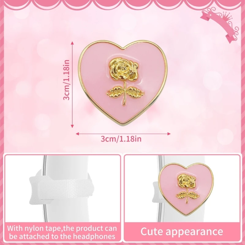 Elegant Flower Themed Headset Jewelry Embellishment With Delicate Enamel 83CE