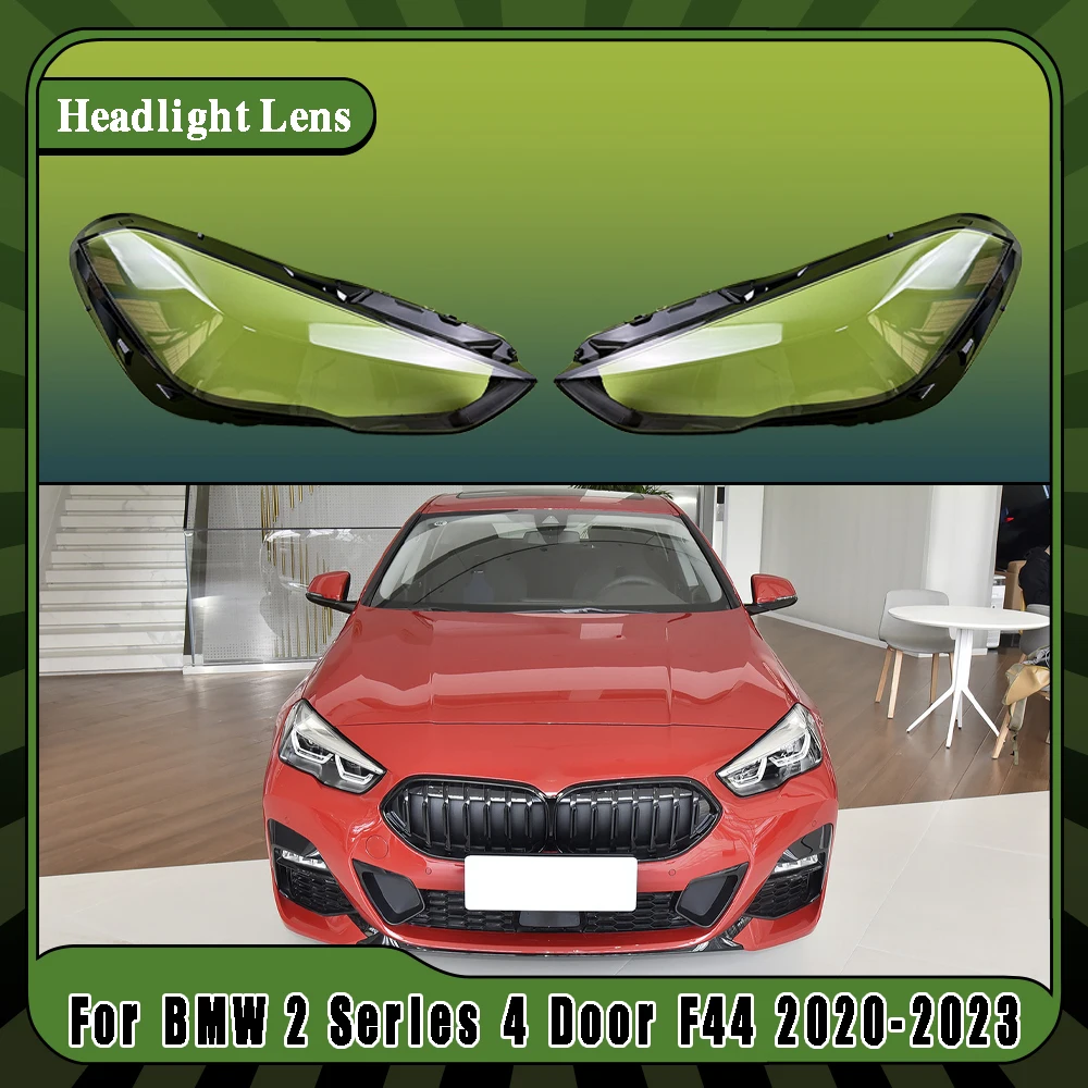 For BMW 2 Series 4 Door F44 2020-2023 Headlamps Lens Glass Shell Masks Transparent Lampshade Shade Car Front Headlight Cover