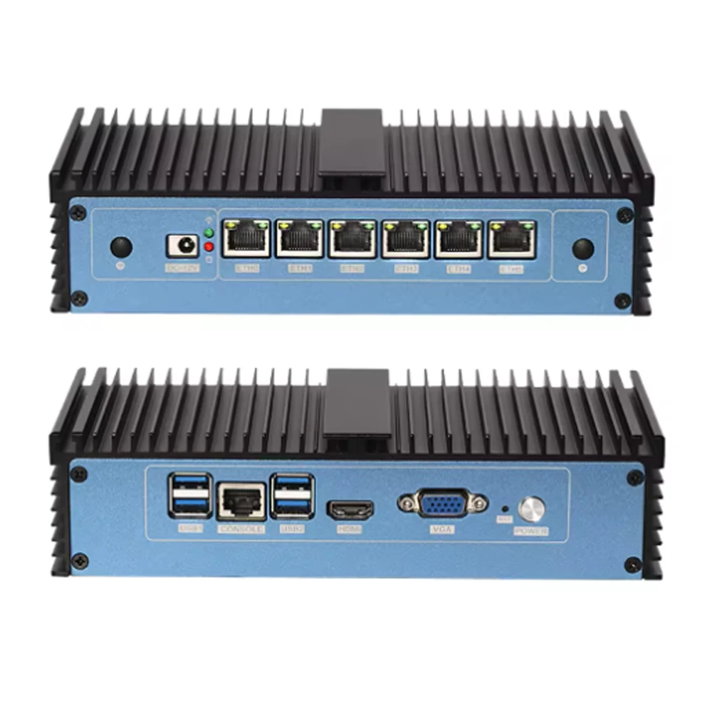 

Fanless Pentium 4405U 6 Gigabit LAN Port DDR4 Max.32GB Mini PC Pfsense Network Sever Opnsense Computer Router Fanless PC Box