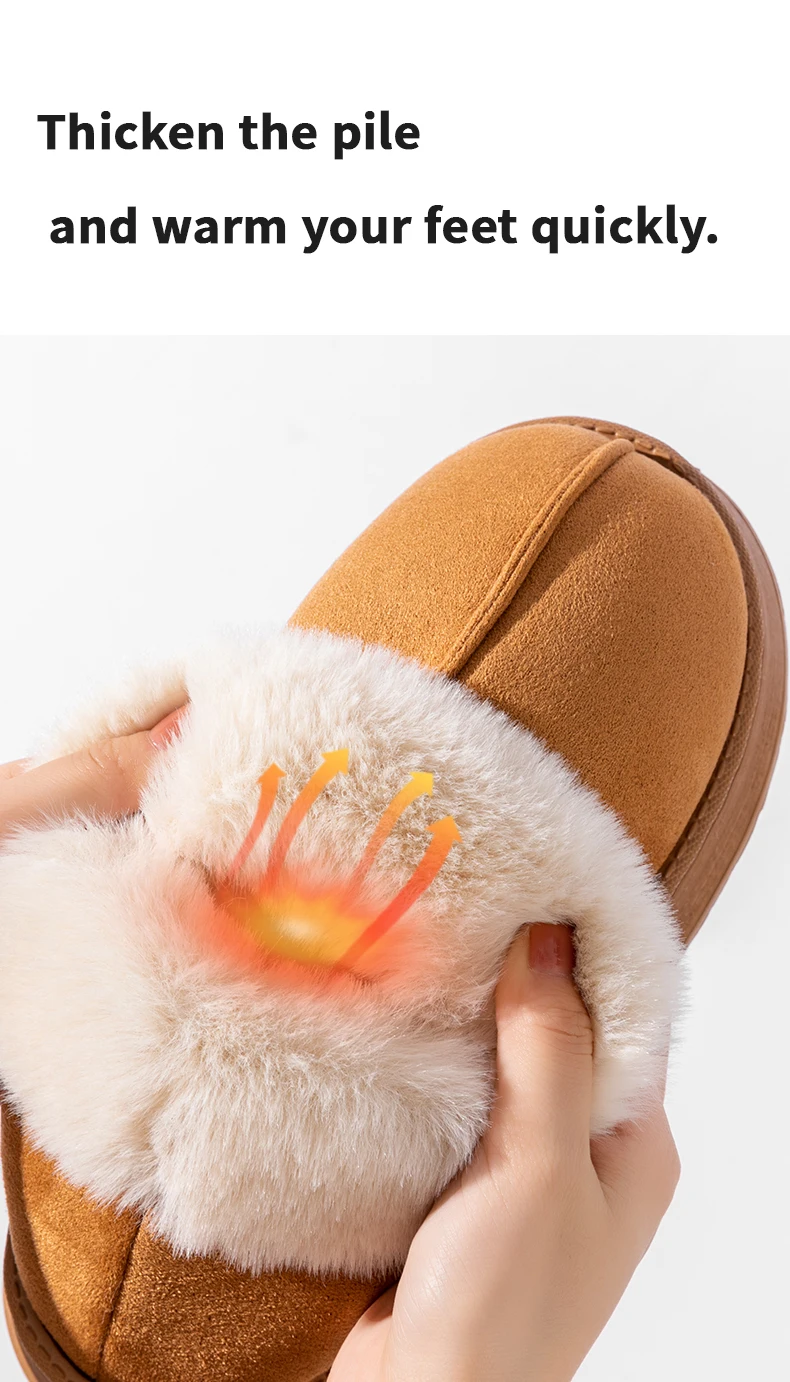 Winter-Slip-On-Hausschuhe für Herren, dicke Memory-Schaum-Sohle, ultraweiches, mit Fleece gefüttert, warme High-Top-Hausschuhe für drinnen und draußen – Detail 8