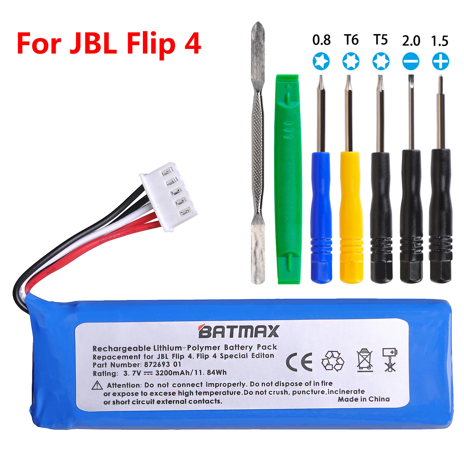 Batmax 1Pc 3.7V 3200mAh Battery GSP872693 01 + Tools for  Bateria JBL Flip 4, Flip 4 Special Edition