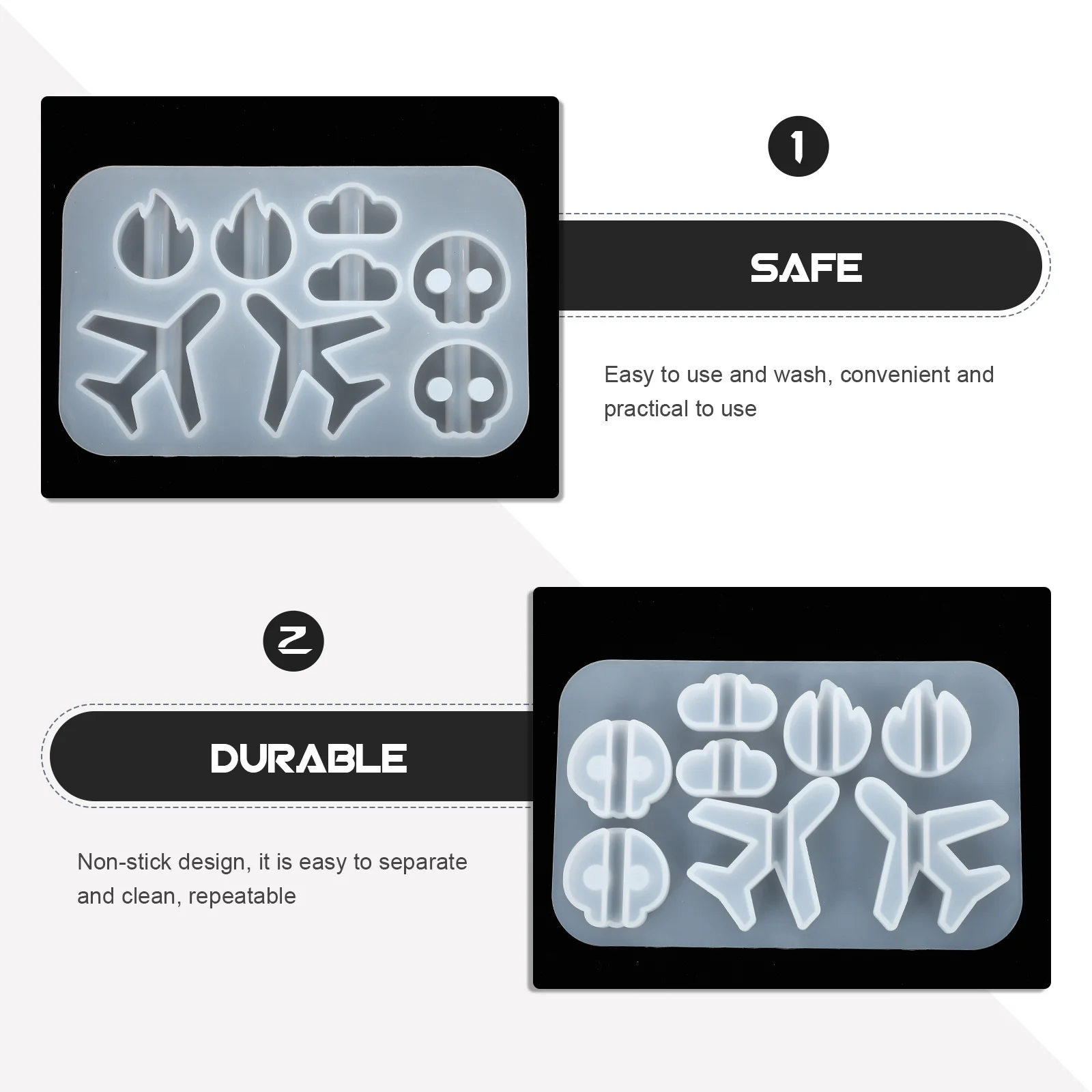 

1Pcs Straw Topper Mold Silicone Non-Stick DIY Handmade Craft Epoxy Mold Straw Decoration Accessory Making Tool Reverse Mould