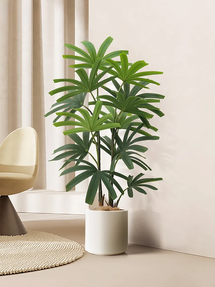 Simulation Green Plant for Landscape Decoration, Artificial Plant, Fake Pot, Palm, Bamboo, Pot, Fake, Indoor, Window