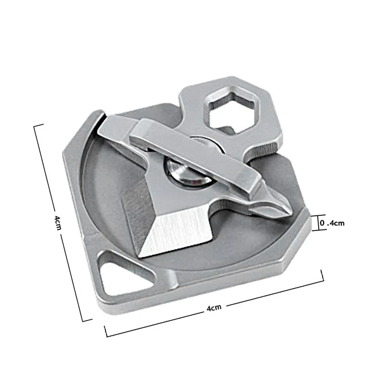 4-in-1 Mini Titanium Alloy Multifunctional EDC Small Tool Screwdriver Wrench Small Cutting Knif e Portable Pendant