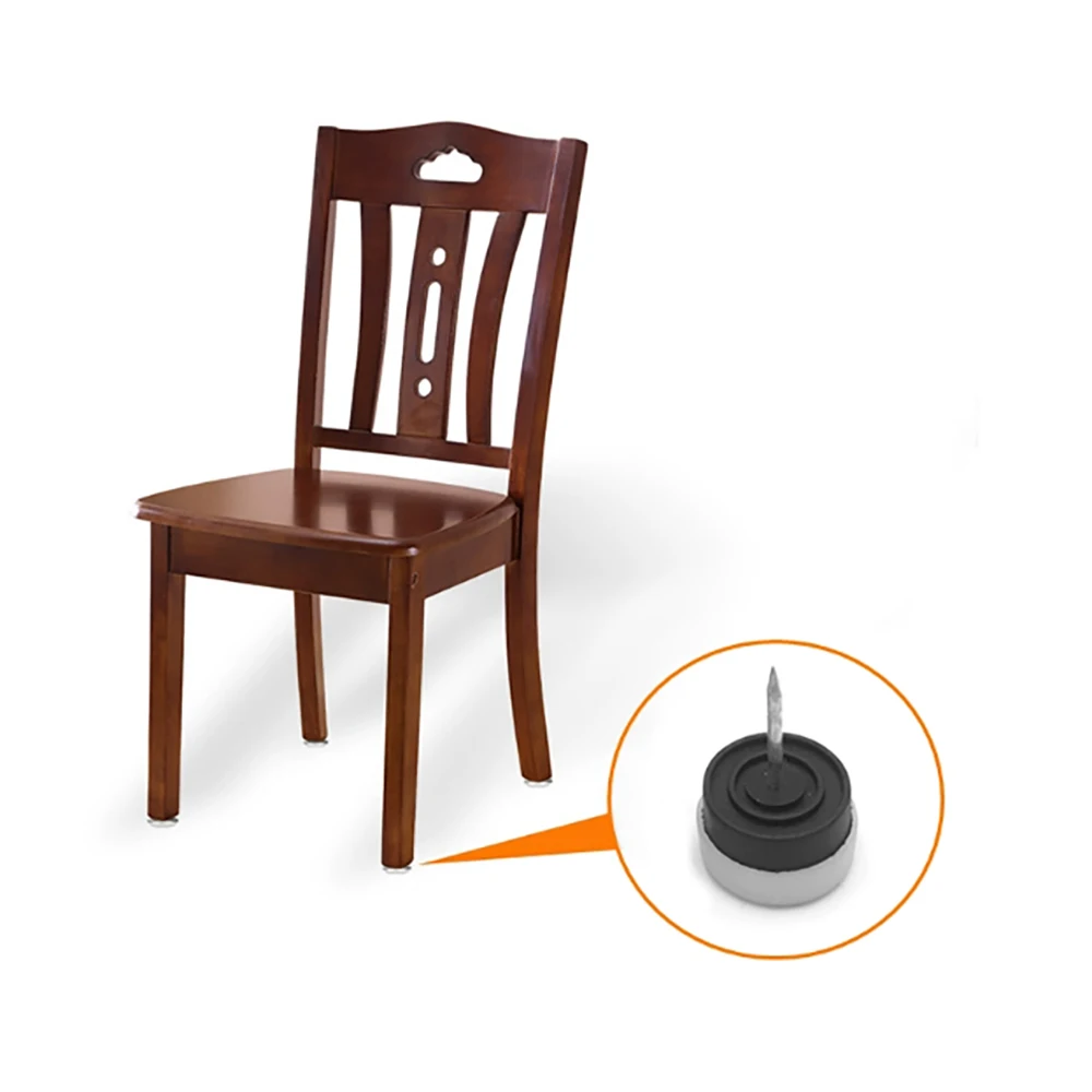 Silvery Iron Foot Nail  Furniture Leg Table Chair Balance Foot Pad Shock-Absorbing Protection Dia 19/23/27/32/40mm Foot Pad