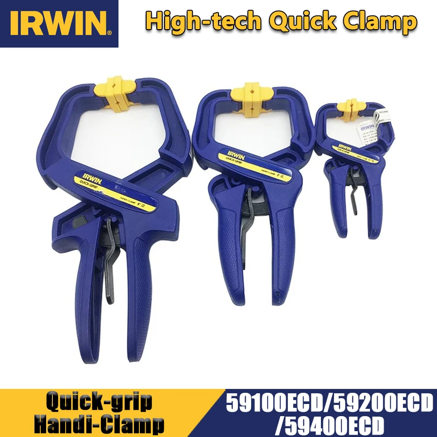 IRWIN 38/50/101mm Quick-grip Handi-Clamp High-tech Quick Clamp Woodworking Hand Tools NO.59100ECD/59200ECD/59400ECD