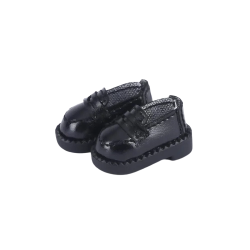 

1 пара кукольных туфель Ob11, черно-коричневые кожаные туфли для кукол ручной работы, ботинки, милый наряд, обувь для кукол, униформа для пенни